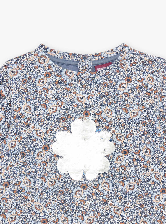 Felpa con stampa a fiori e motivo fiocco di neve in paillettes double face DIASWETTE / 22H2PFY1SWEC206