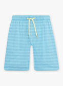 Pigiama giallo fluo e blu con motivo coccodrillo in spiaggia bambino CAPLAGE / 22E5PG51PYJB113