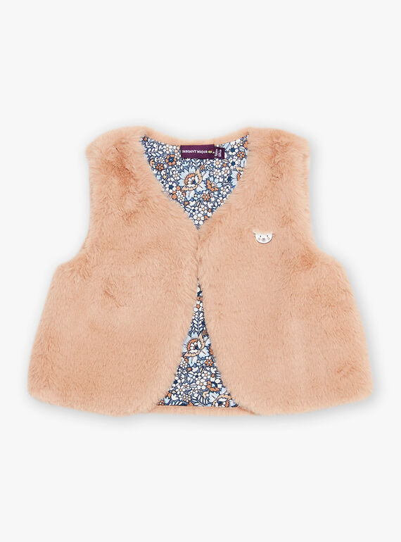 Gilet in pelliccia sintetica beige DAROMANE / 22H1BFY1CSMI820