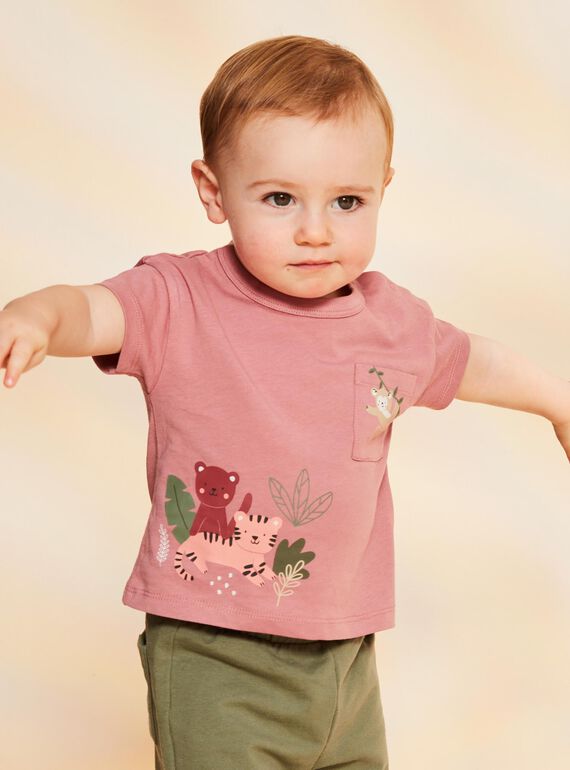 T-shirt rosa con motivo animali FAGABRIEL / 23E1BGD2TMCD332