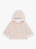 Giacca nascita in velluto beige con cappuccio LOAC / 24H0CM11VES007