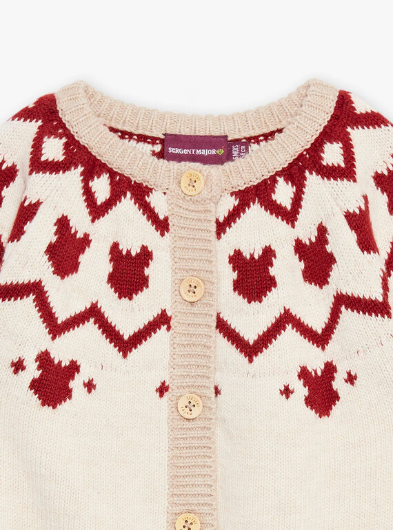 Cardigan rosso e beige DAPIERRE / 22H1BGX1GILF512