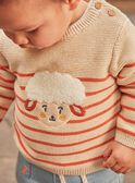 Maglia beige chiaro con stampa a righe GABIN / 23H1BG71PULA011