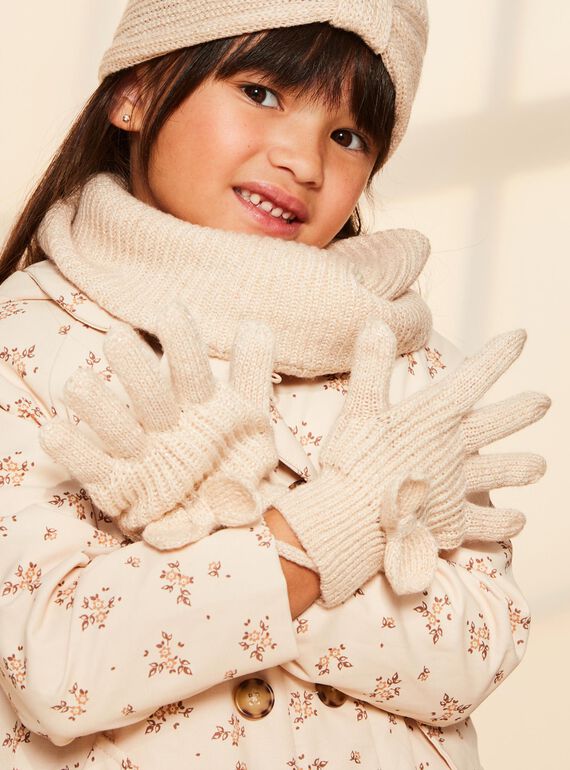 Guanti beige in maglia FRAGANETTE / 23E4PF51GAN808