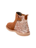 Stivaletti scamosciati cammello con glitter bambina BECHELETTE / 21F10PF43D0D804