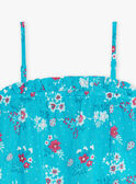 Canottiera turchese con stampa a fiori e tartarughe bambina CAUDEBETTE 2 / 22E2PFT2DEB202