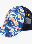 Cappellino blu con stampa squali FLYTOAGE / 23E4PGR1CHAC226