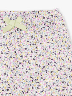 Pantaloni ecrù e rosa stampa a fiori neonata BACHAYMA / 21H1BF21PAN001