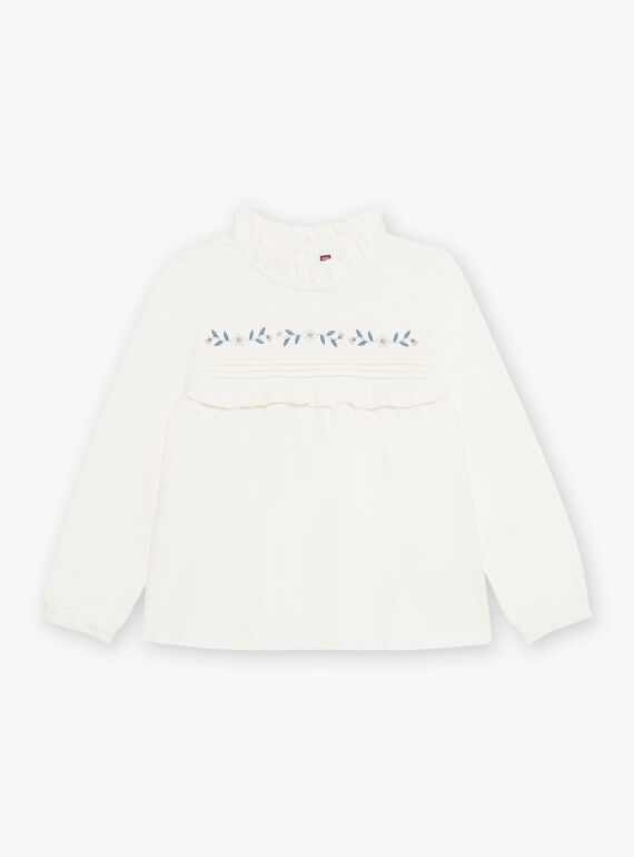 T-shirt ecrù con volant DIACHETTE / 22H2PFY3TML001