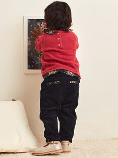 Pantaloni neri in velluto a costine fiocco neonata BAMAELLE / 21H1BFM1PAN090