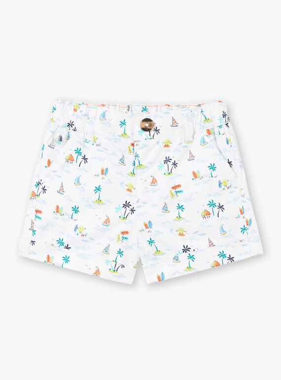Shorts bianchi e blu con stampa fantasia. ZATOM / 21E1BGU1SHO001