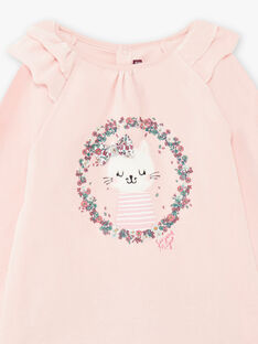 Set pigiama rosa in velluto motivo gatto bambina BEBICOETTE / 21H5PF71PYJD329