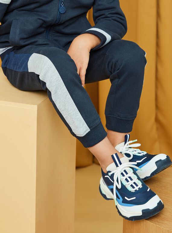 Pantaloni sportivi blu scuro con dettagli blu e grigio melange DICLAGE2 / 22H3PGL2JGB705