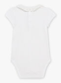 Body ecrù collo con volant e ricami fiori neonata CANORA / 22E1BFK1BOD001