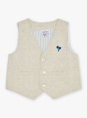 Giacca beige senza maniche in lino FAEDOUARD / 23E1BGI1VSMA013