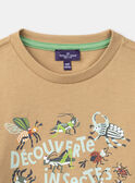 T-shirt caffellatte con motivi insetti KABAGE / 24E3PG31TMLI820