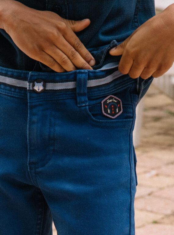 Pantaloni slim in twill blu DABRAGE / 22H3PG51PANC207