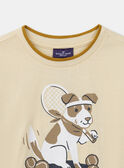 T-shirt beige con stampa KOBALLAGE / 24E3PGD3TMCB103