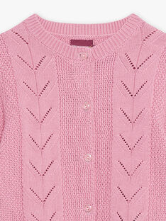 Cardigan rosa in maglia fantasia bambina CLIQETTE1 / 22E2PFF4CAR305