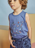 Canottiera blu con motivo fantasia squalo bambino CYDEBAGE1 / 22E3PGT1DEBC240
