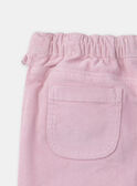 Pantaloni di velluto rosa LADOSETTE / 24H2PFQ1PAND329
