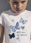 T-shirt écru con farfalle LEPAPYETTE / 24H2PFJ1TMC001
